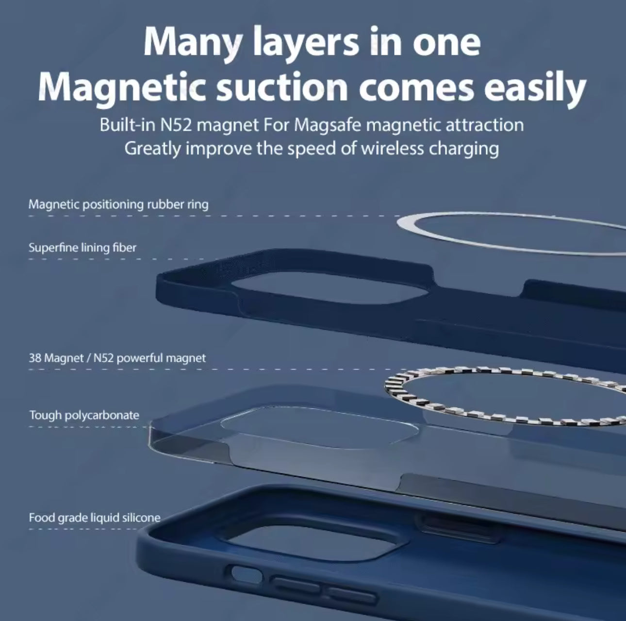 كفر مغناطيسي آيفون 15 برو ماكس – سيليكون فاخر MagSafe