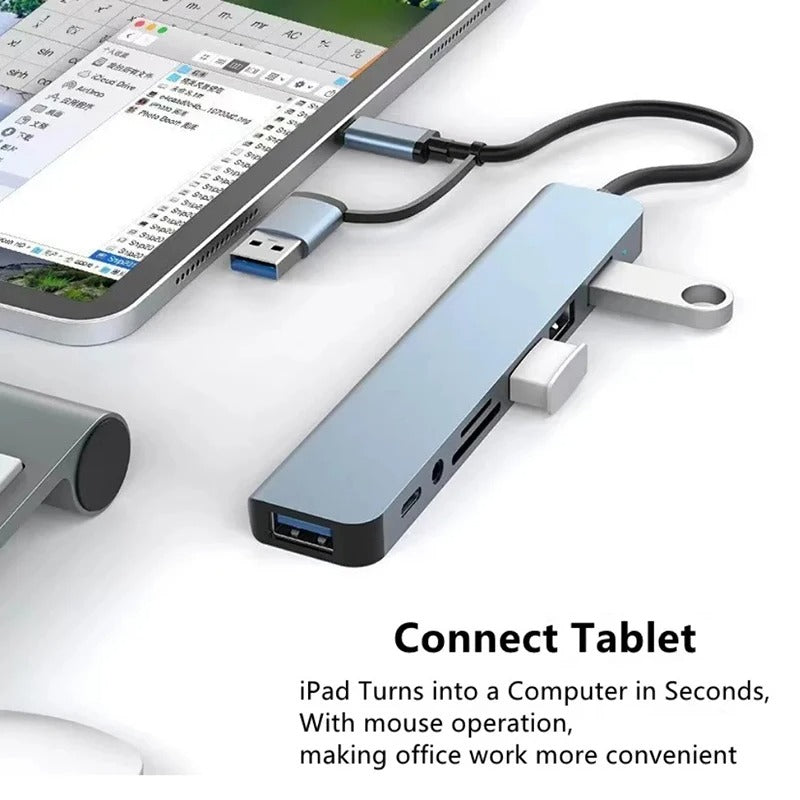 قاعدة USB-C متعددة 8 في 1 – كل المنافذ في قطعة وحدة! 🔌