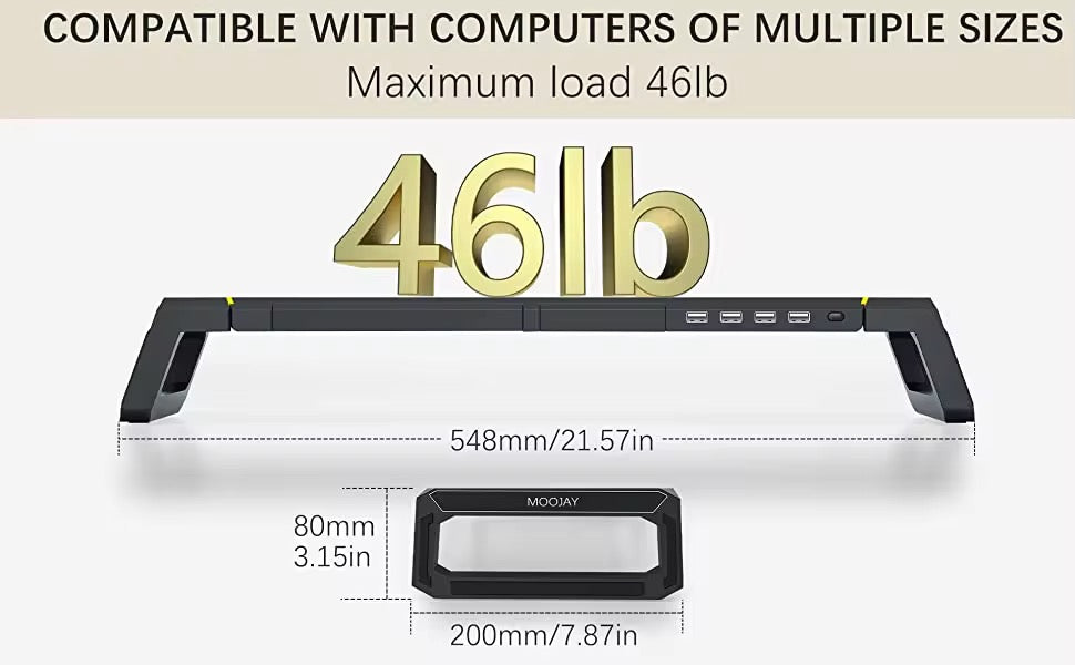 ستاند شاشة RGB للألعاب مع درج ومنفذ USB – تصميم أنيق وقابل للطي
