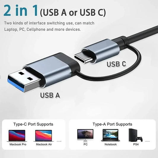 قاعدة USB-C متعددة 8 في 1 – كل المنافذ في قطعة وحدة! 🔌