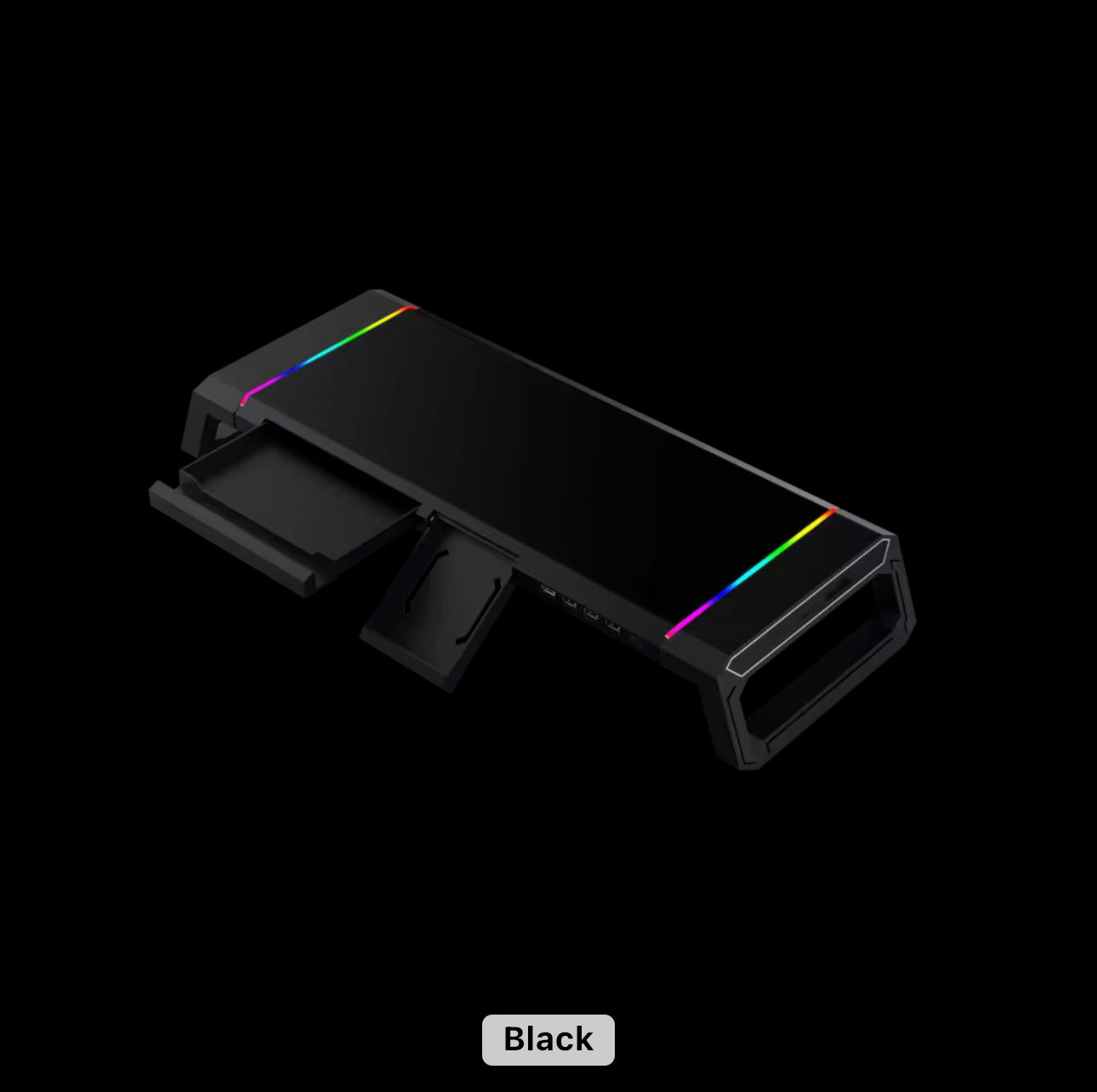 ستاند شاشة RGB للألعاب مع درج ومنفذ USB – تصميم أنيق وقابل للطي