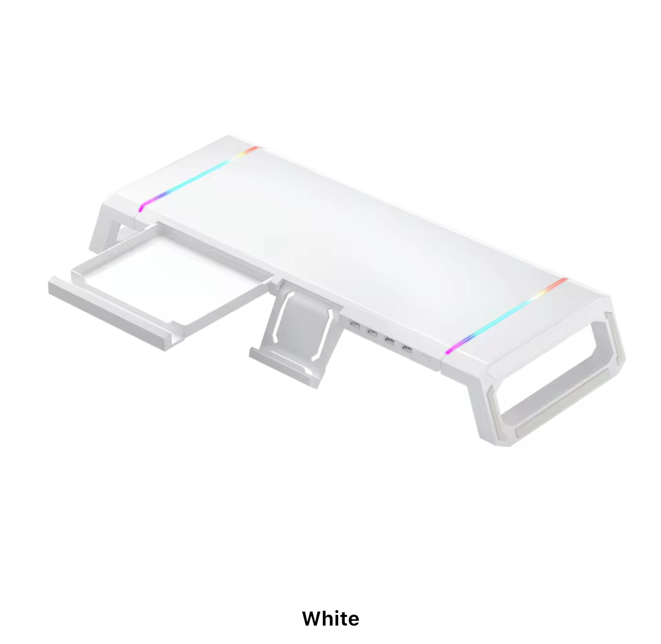 ستاند شاشة RGB للألعاب مع درج ومنفذ USB – تصميم أنيق وقابل للطي