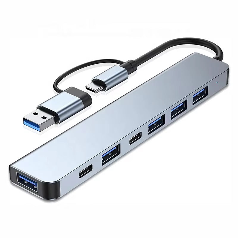 هَب USB 7 في 1 – محوّل متعدد المنافذ Type-C & USB 3.0 بسرعة عالية ⚡