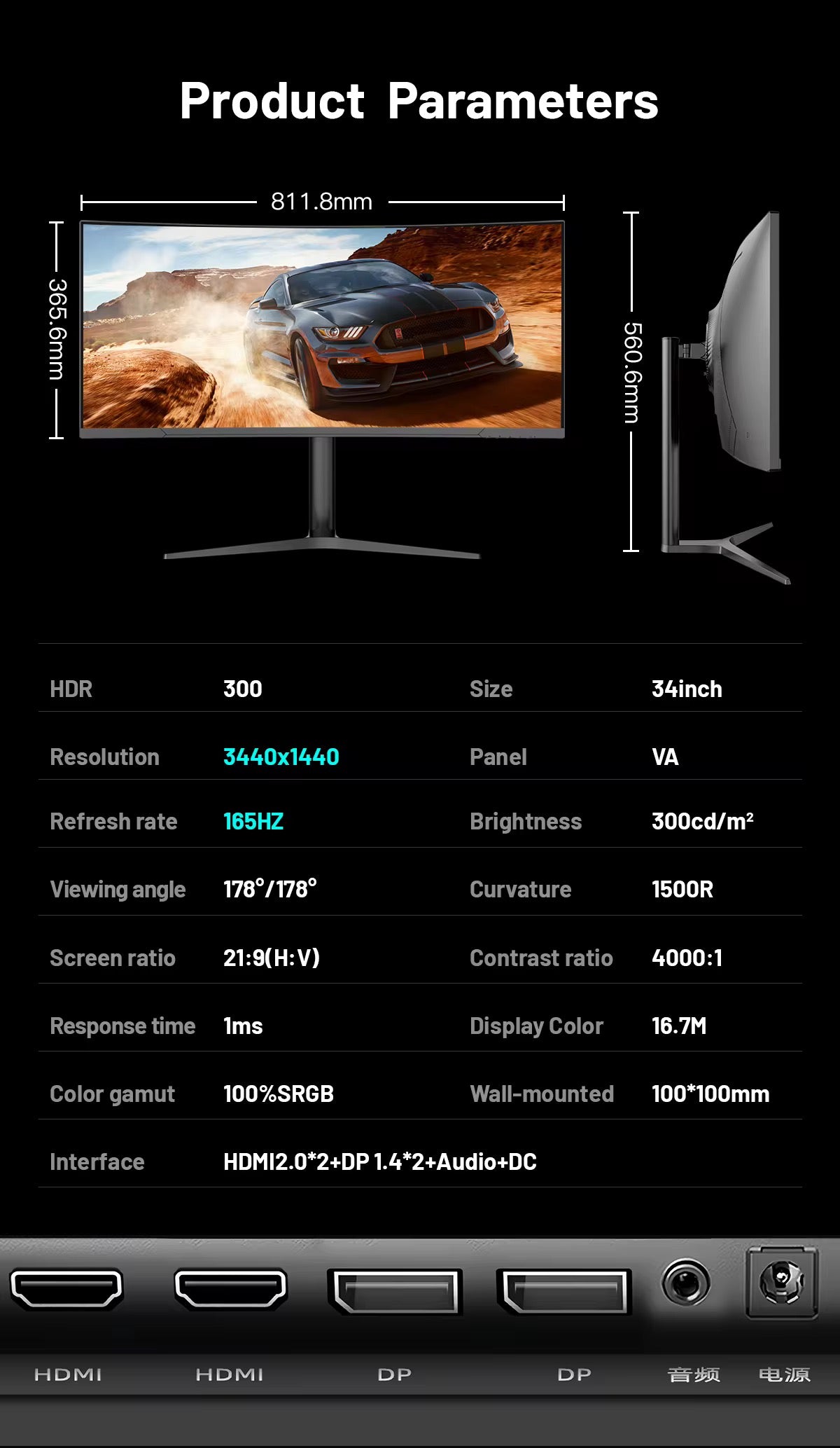 شاشة 34 إنش منحنية 4K UWQHD 165Hz للألعاب – Standard & Premium